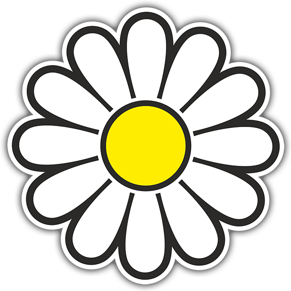 Adesivi per Auto e Moto: Fiore Giallo e Bianco