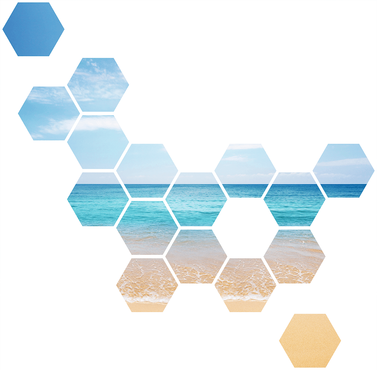 Adesivi Murali: Kit Geometrico Spiaggia dei Caraibi