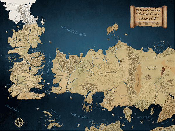Adesivi Murali: Mappa dei 7 regni Gioco dei troni 0