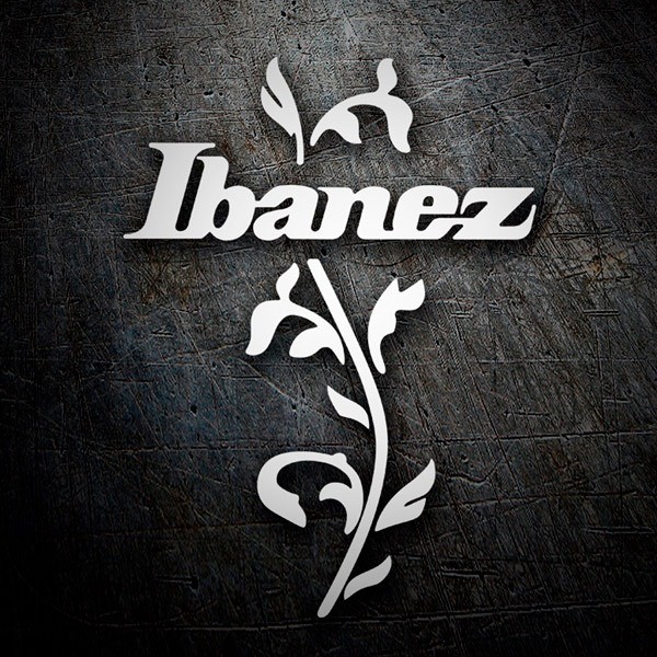 Adesivi per Auto e Moto: Ibanez con elemento floreale