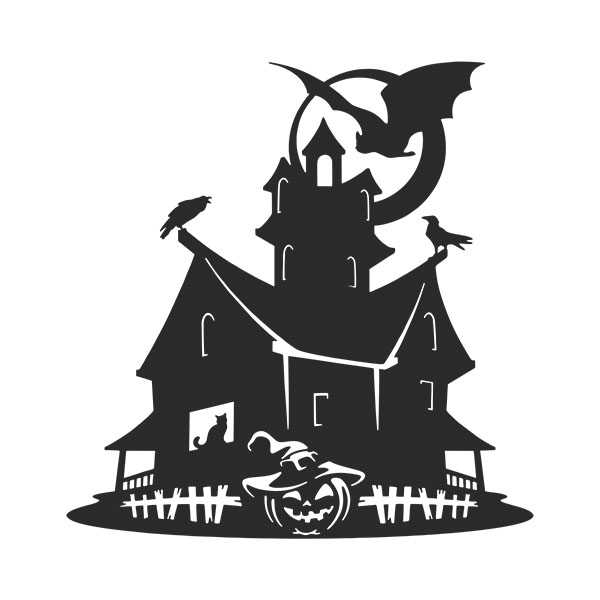 Adesivi per Auto e Moto: Casa stregata di Halloween
