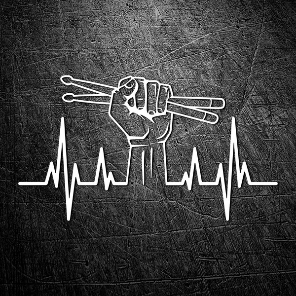 Adesivi per Auto e Moto: Cardio Electro Mano Baterista