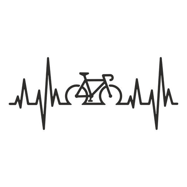 Adesivi per Auto e Moto: Cardiogramma Ciclismo su Strada