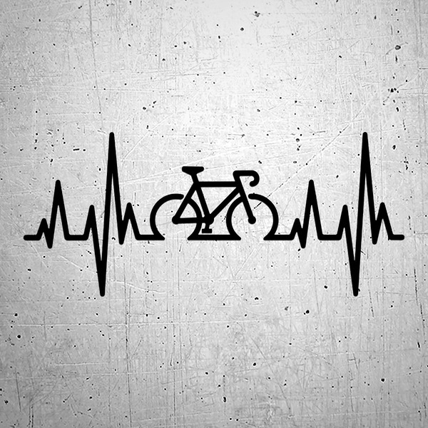 Adesivi per Auto e Moto: Cardiogramma Ciclismo su Strada