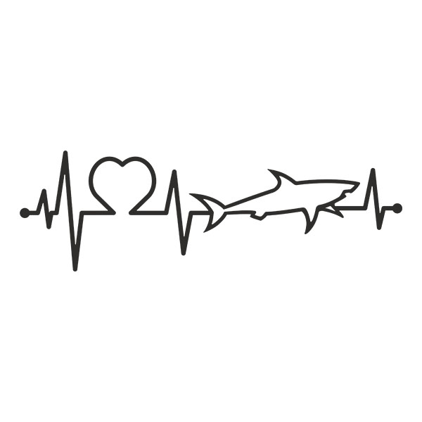 Adesivi per Auto e Moto: Elettrocardiogramma Battito di Squalo