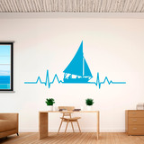 Adesivi Murali: Elettrocardiogramma Barca a Vela 2