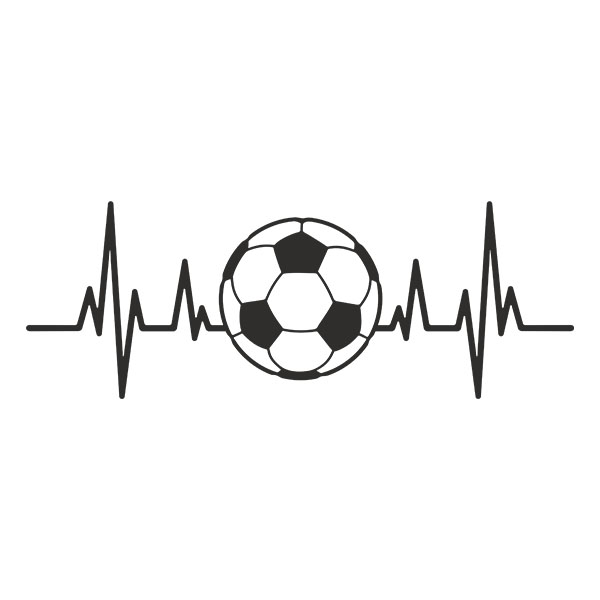 Adesivi Murali: Elettrocardiogramma a forma di pallone da calcio