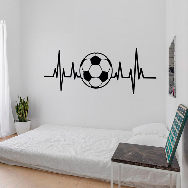 Adesivi Murali: Elettrocardiogramma a forma di pallone da calcio