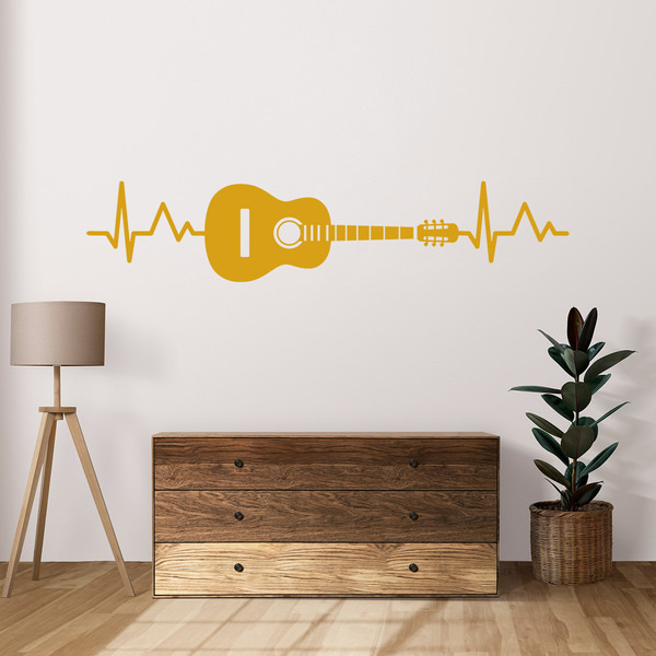 Adesivi Murali: Elettrocardiogramma chitarra acustica