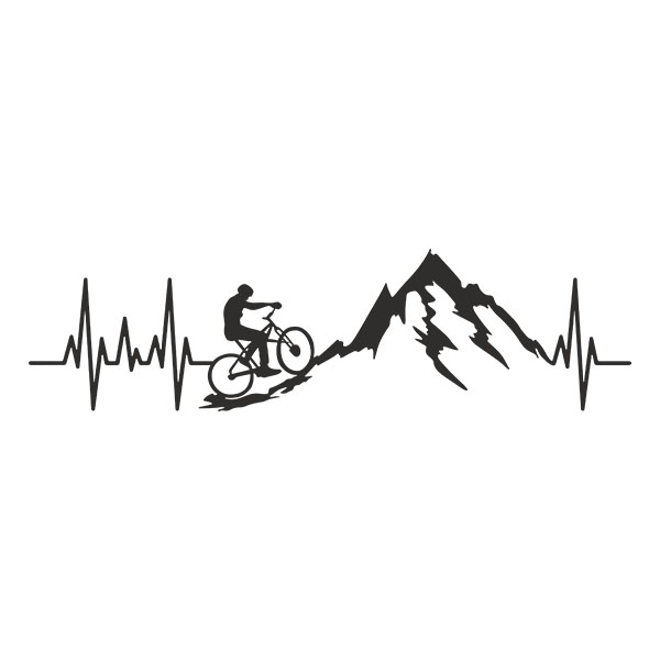 Adesivi Murali: Elettrocardiogramma Mountain Bike