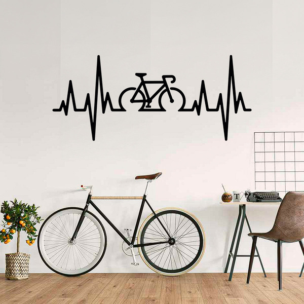 Adesivi Murali: Elettrocardiogramma su Bicicletta da Strada