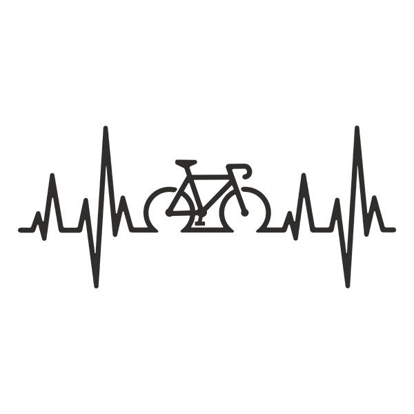 Adesivi Murali: Elettrocardiogramma su Bicicletta da Strada