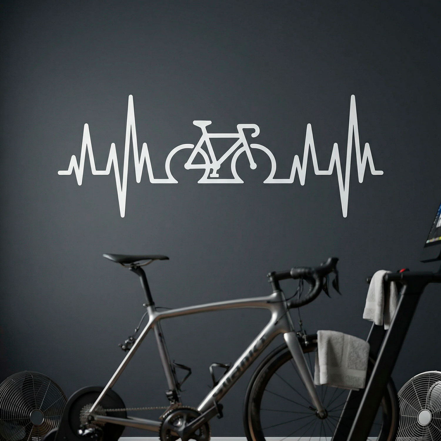 Adesivi Murali: Elettrocardiogramma su Bicicletta da Strada