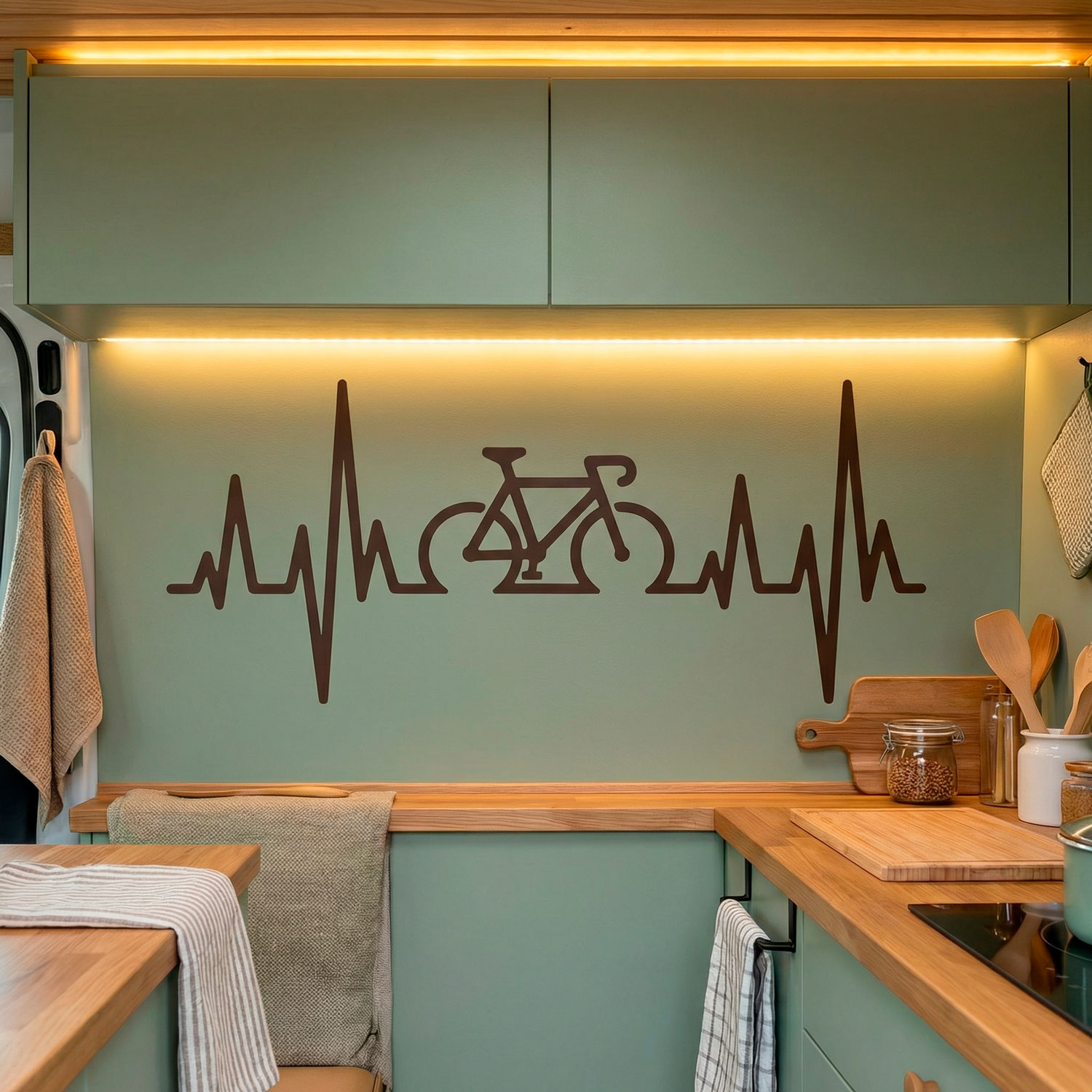 Adesivi Murali: Elettrocardiogramma su Bicicletta da Strada