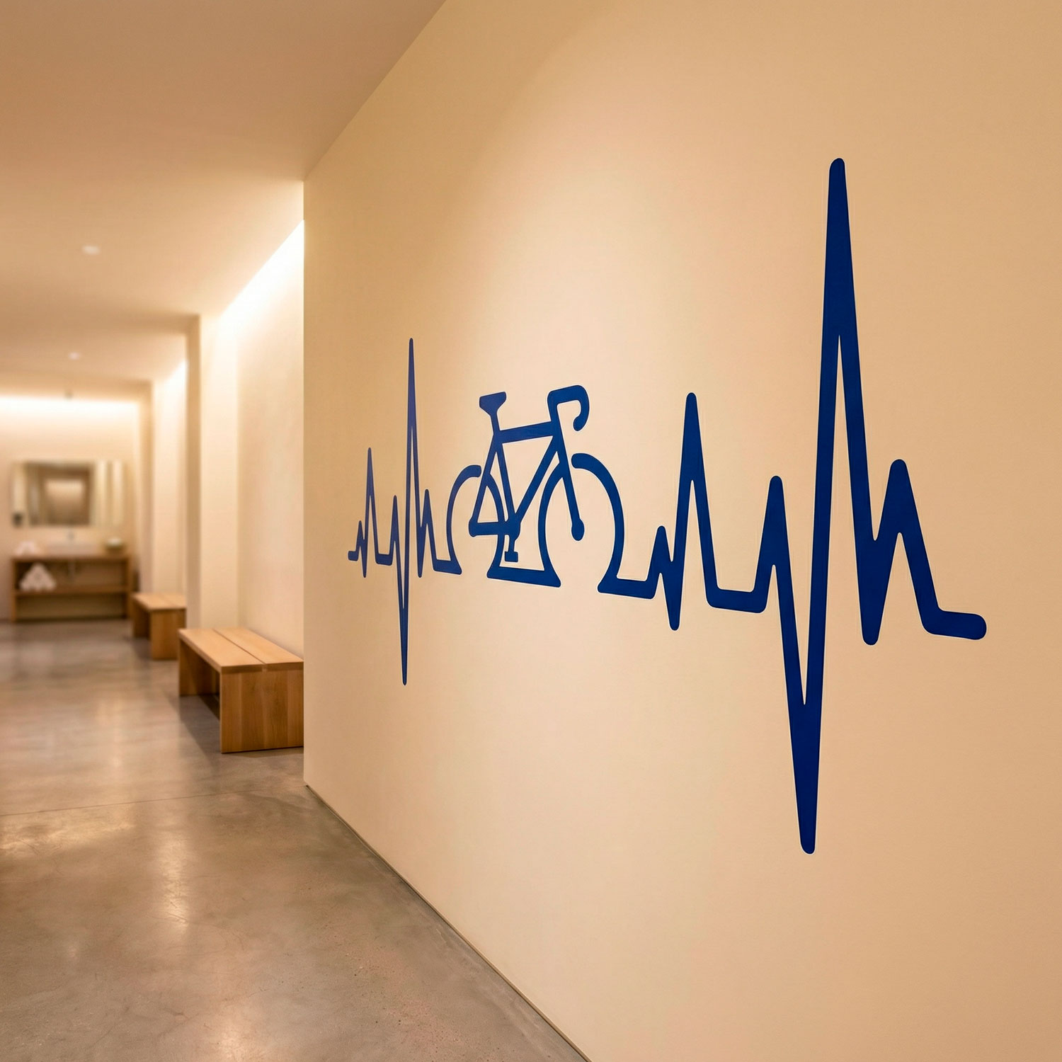 Adesivi Murali: Elettrocardiogramma su Bicicletta da Strada