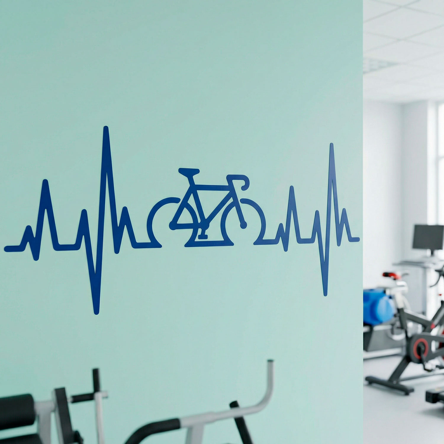 Adesivi Murali: Elettrocardiogramma su Bicicletta da Strada