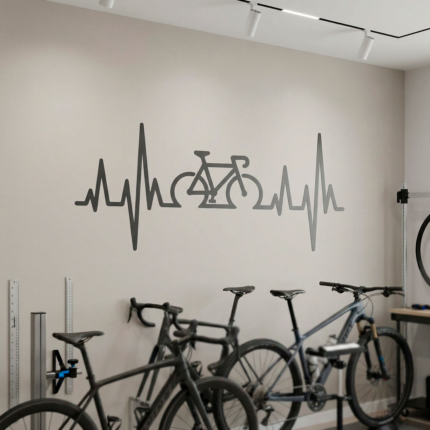 Adesivi Murali: Elettrocardiogramma su Bicicletta da Strada