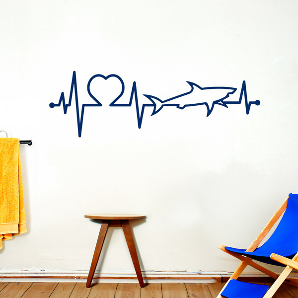 Adesivi Murali: Elettrocardiogramma Squalo