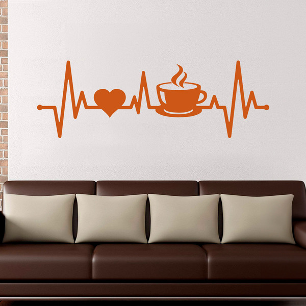 Adesivi Murali: Elettrocardiogramma Caffè