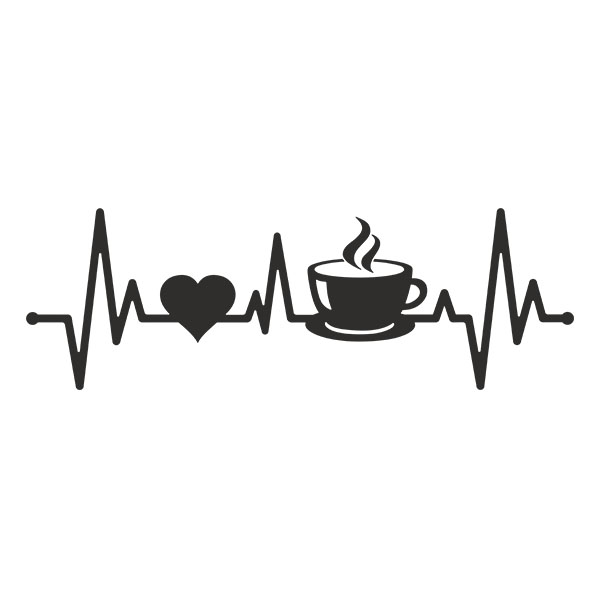 Adesivi Murali: Elettrocardiogramma Caffè