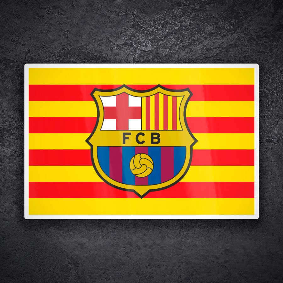 Adesivi per Auto e Moto: Bandiera Catalogna Stemma FC Barcellona