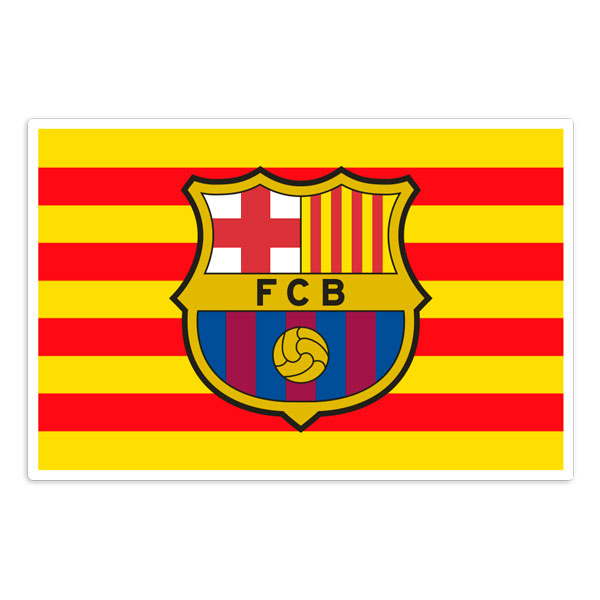 Adesivi per Auto e Moto: Bandiera Catalogna Stemma FC Barcellona