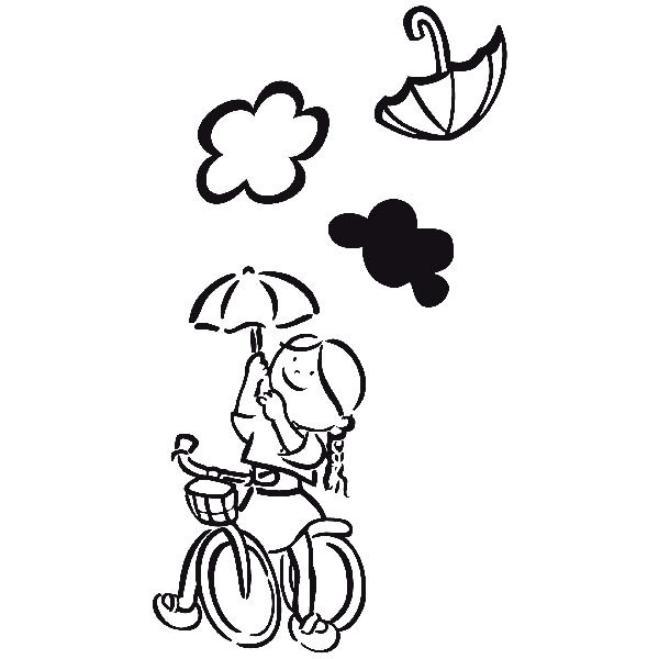 Adesivi per Bambini: Bambina in bicicletta