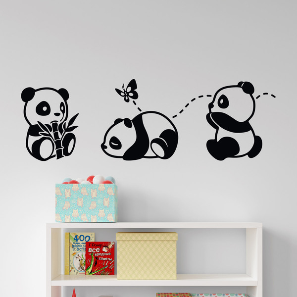 Adesivi per Bambini: I tre panda