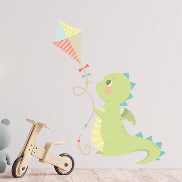 Adesivi per Bambini: Drago che gioca con l'aquilone