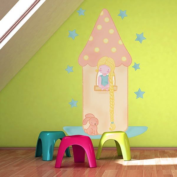Adesivi per Bambini: Rapunzel nella torre