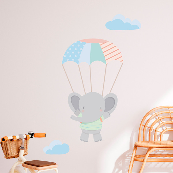 Adesivi per Bambini: Elefante in paracadute 1