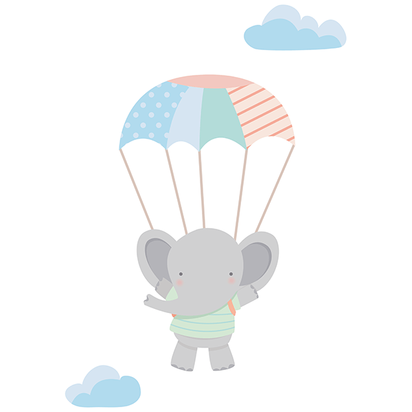 Adesivi per Bambini: Elefante in paracadute