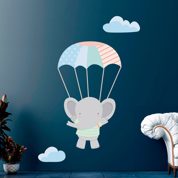 Adesivi per Bambini: Elefante in paracadute