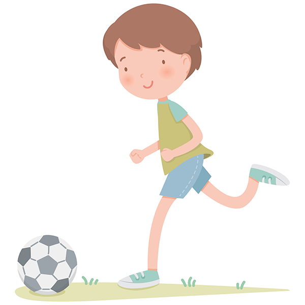 Adesivi per Bambini: Ragazzo che gioca a calcio