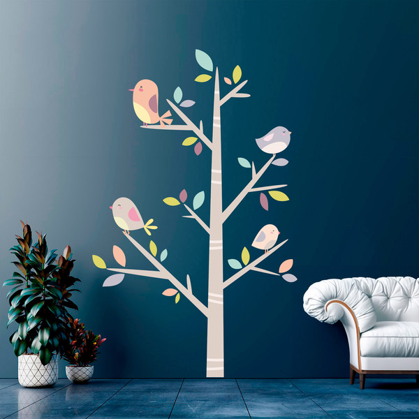 Adesivi per Bambini: Albero degli uccelli