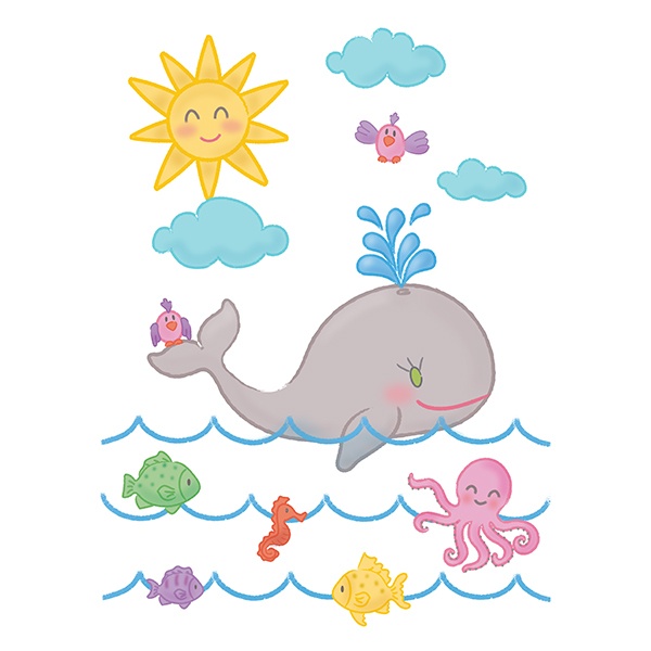 Adesivi per Bambini: La balena e l