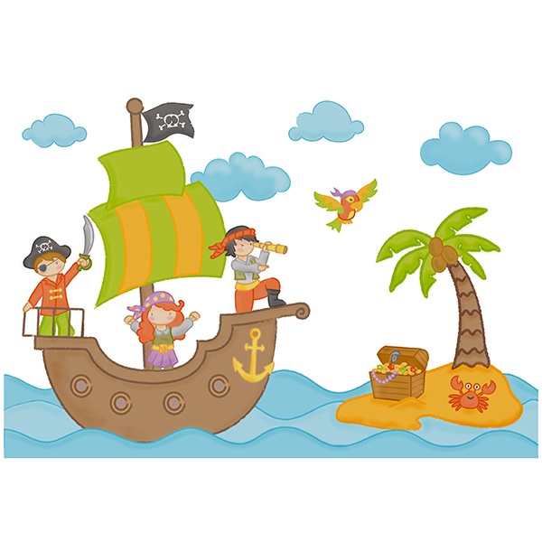 Adesivi per Bambini: Il tesoro del pirata