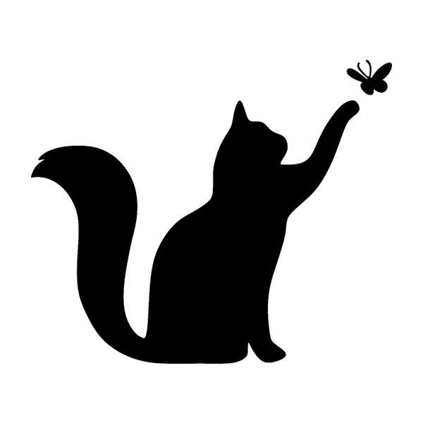 Adesivi Murali: Gatto e Farfalla