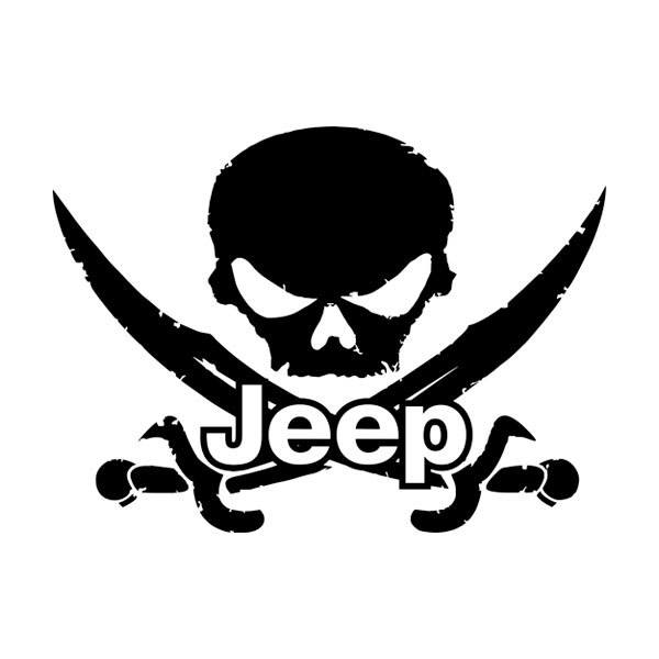 Adesivi per Auto e Moto: Jeep con cranio pirata