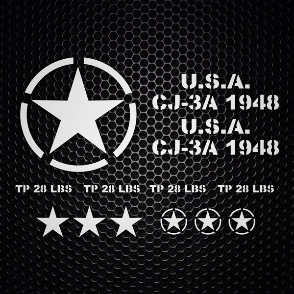 Adesivi per Auto e Moto: Set 13X Adesivo für Jeep Army Star