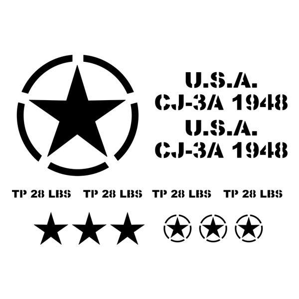 Adesivi per Auto e Moto: Set 13X Adesivo für Jeep Army Star