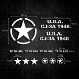 Adesivi per Auto e Moto: Set 13X Adesivo für Jeep Army Star 2