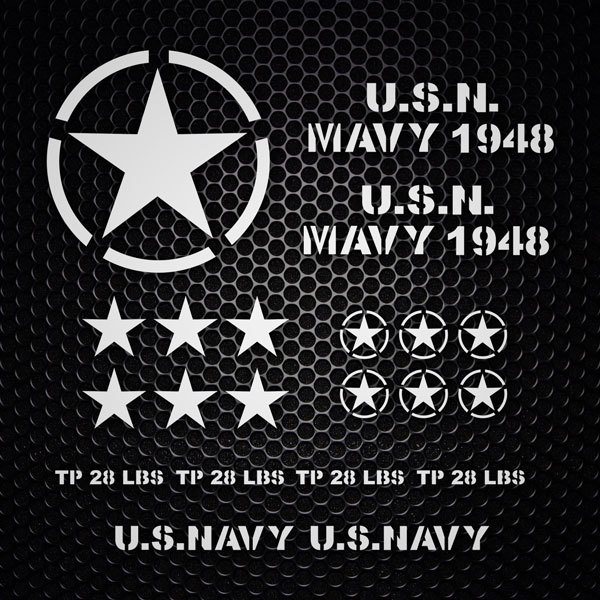 Adesivi per Auto e Moto: Set 22X Adesivo per Jeep US Army