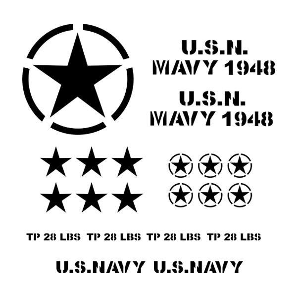 Adesivi per Auto e Moto: Set 22X Adesivo per Jeep US Army