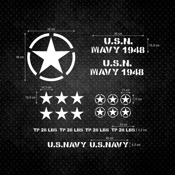 Adesivi per Auto e Moto: Set 22X Adesivo per Jeep US Army