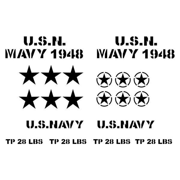 Adesivi per Auto e Moto: Set 20X Adesivo per Jeep USN Mavy 1948