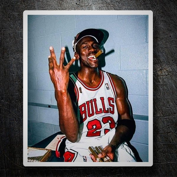 Adesivi per Auto e Moto: Michael Jordan 4° anello NBA