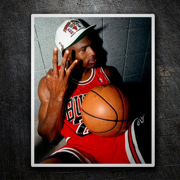 Adesivi per Auto e Moto: Michael Jordan 3° anello NBA