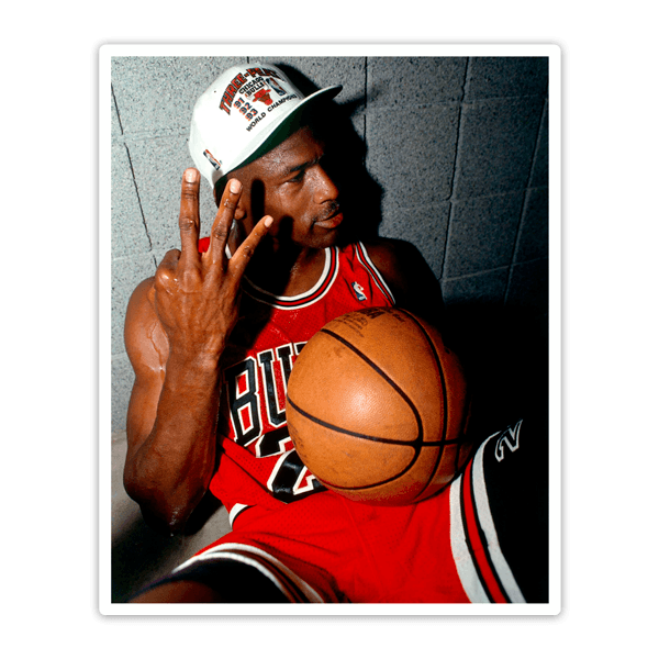 Adesivi per Auto e Moto: Michael Jordan 3° anello NBA