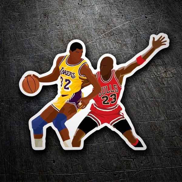 Adesivi per Auto e Moto: Michael Jordan contra Magic Johnson